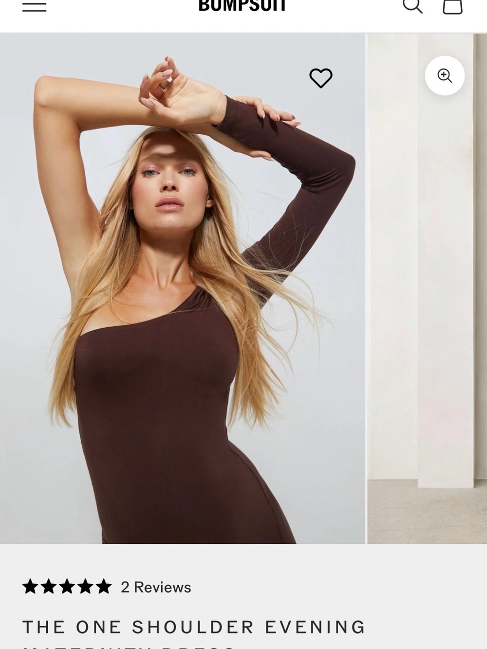 One-Shoulder Long-Sleeve Dress in Chocolate Brown